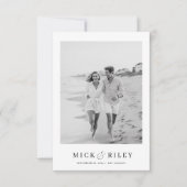ヴィンテージミニマル文字と写真結婚ズ セーブザデート (正面)