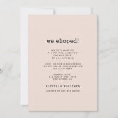 ヴィンテージミニマル書体たった今結婚しましたカード 招待状 (正面)