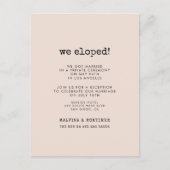 ヴィンテージミニマル書体たった今結婚しました ポストカード (正面)