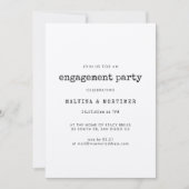 ヴィンテージミニマル書体婚約パーティ 招待状 (正面)