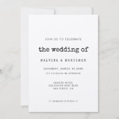 ヴィンテージミニマル書体結婚式招待状 セーブザデート (正面)