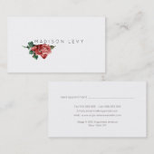 ヴィンテージミニマル植物学バラ名刺 予約カード (正面/裏面)