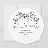 ヴィンテージミニマル白黒結婚ズ セーブザデート (正面)