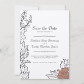 ヴィンテージミニマル結婚アールヌーボー セーブザデート (正面)