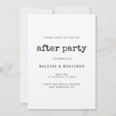 ヴィンテージミニマル結婚タイプライターのパーティー 招待状 (正面)