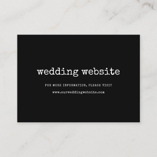 ヴィンテージミニマル結婚タイプライター エンクロージャーカード (正面)