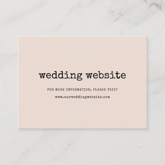 ヴィンテージミニマル結婚タイプライター エンクロージャーカード (正面)