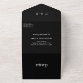 ヴィンテージミニマル結婚タイプライター オールインワン招待状 (外側)