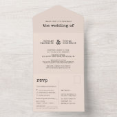 ヴィンテージミニマル結婚タイプライター オールインワン招待状 (内側)