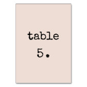 ヴィンテージミニマル結婚タイプライター テーブルナンバー (裏面)