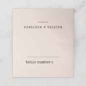 ヴィンテージミニマル結婚タイプライター プレイスカード (外部開封)