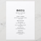 ヴィンテージミニマル結婚タイプライター メニュー (正面)