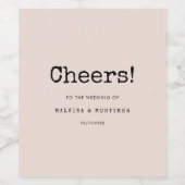 ヴィンテージミニマル結婚タイプライター ワインラベル (シングルラベル)