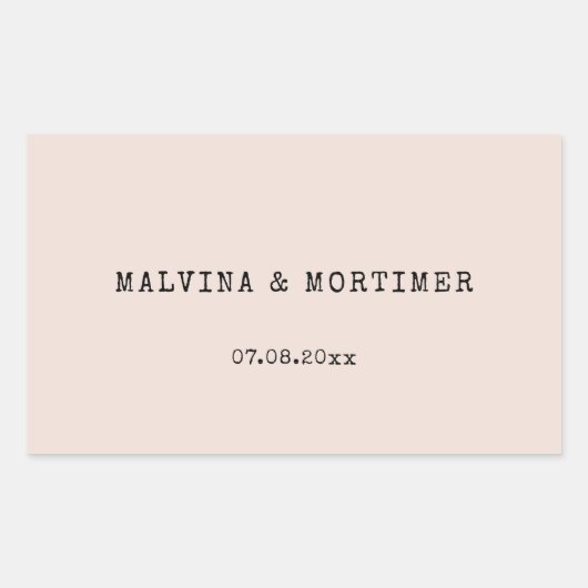 ヴィンテージミニマル結婚タイプライター 長方形シール (正面)