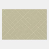 ヴィンテージミニマル茶色の幾何学的パターン ラッピングペーパーシート (正面)