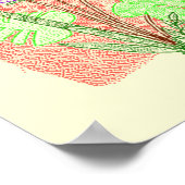 ヴィンテージミニマル赤黄色抽象芸術フローラ点 ポスター (角)