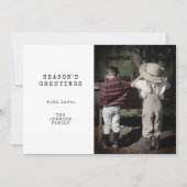 ヴィンテージミニマル1枚の写真のクリパーソナライズされたスマス シーズンカード (正面)