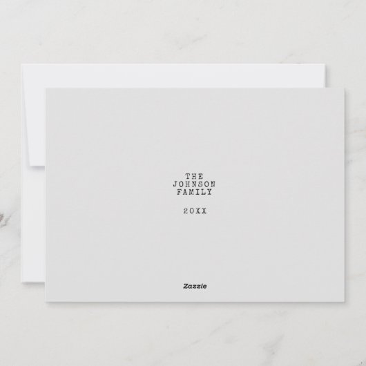 ヴィンテージミニマル1枚の写真のクリパーソナライズされたスマス シーズンカード (裏面)