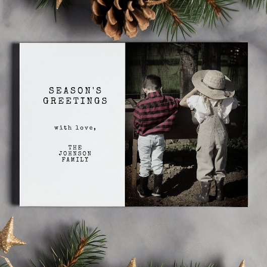 ヴィンテージミニマル1枚の写真のクリパーソナライズされたスマス シーズンカード