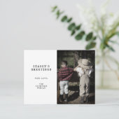 ヴィンテージミニマル1枚の写真のクリパーソナライズされたスマス シーズンポストカード (スタンド正面)