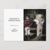 ヴィンテージミニマル1枚の写真のクリパーソナライズされたスマス シーズンポストカード (正面)