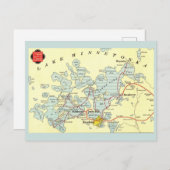 ヴィンテージミネトンカの地図 ポストカード (正面/裏面)