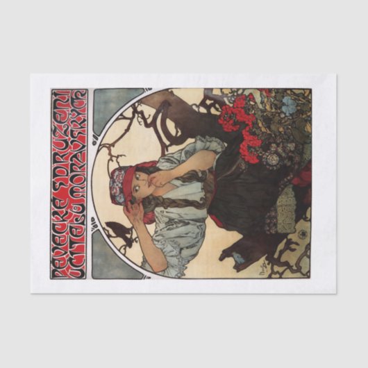 ヴィンテージミュシャアート切り離し 薄葉紙 (正面)