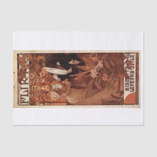 ヴィンテージミュシャアート切り離し 薄葉紙 (正面)