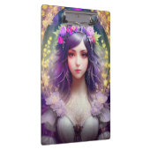 ヴィンテージミュシャスタイルビューティフルウーマンポートレート クリップボード (右)