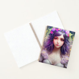 ヴィンテージミュシャスタイルビューティフルウーマンポートレート ノートブック