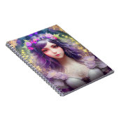 ヴィンテージミュシャスタイルビューティフルウーマンポートレート ノートブック (右側)