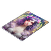 ヴィンテージミュシャスタイルビューティフルウーマンポートレート ノートブック (左側)