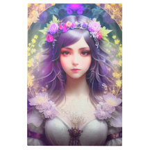 ヴィンテージミュシャスタイルビューティフルウーマンポートレート