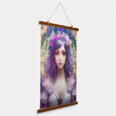 ヴィンテージミュシャスタイルビューティフルウーマンポートレート 吊り下げ型タペストリー (傾斜あり)