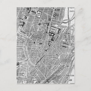 ヴィンテージミュンヘンのドイツの地図(1884) ポストカード