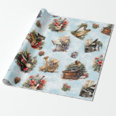 ヴィンテージミュージカルクリスマス ラッピングペーパー (アンロールド)