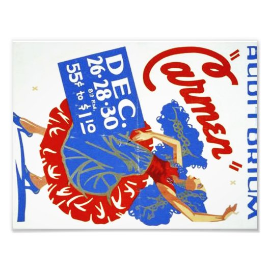 ヴィンテージミュージカルシアター「カルメン」 WPAポスター フォトプリント (正面)