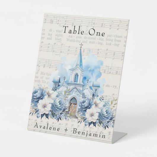 ヴィンテージミュージカルダスティブルーピーニー結婚教会 台座サイン (正面)