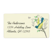 ヴィンテージミュージカルバードブルーグリーンイエローラベ感じル ラベル (正面)