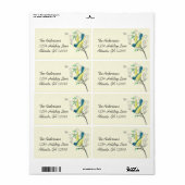 ヴィンテージミュージカルバードブルーグリーンイエローラベ感じル ラベル (フルシート)