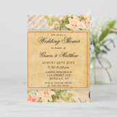 ヴィンテージミュージカルフローラウェディングシャワー招待状 (スタンド正面)