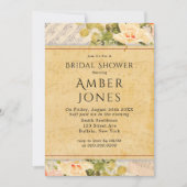 ヴィンテージミュージカルフローラブライダルシャワー 招待状 (正面)