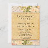 ヴィンテージミュージカルフローラ婚約パーティ 招待状 (正面)