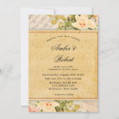 ヴィンテージミュージカルフローラ結婚式招待状 (正面)