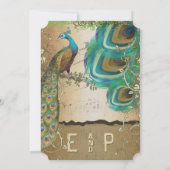 ヴィンテージミュージカルプレイビルゴールデンピーコックフェザー 招待状 (裏面)