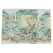 ヴィンテージミュージカルマーメイドザシーサイドパーティー ラージペーパーバッグ (正面)