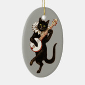 ヴィンテージミュージカル猫オーナメント セラミックオーナメント (右)
