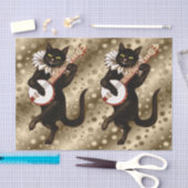 ヴィンテージミュージカル猫ティッシュペーパー 薄葉紙 (クラフト)