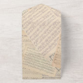 ヴィンテージミュージカル結婚フローラ オールインワン招待状 (外側)