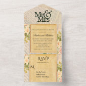 ヴィンテージミュージカル結婚フローラ オールインワン招待状 (内側)